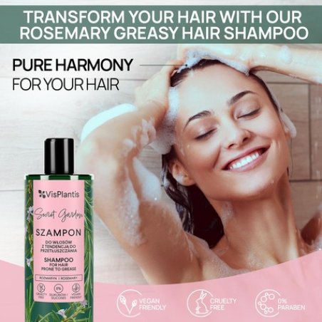 Vis Plantis Natural Shampoo Hair Care Shampoo Oily Hair with Rosemary, Milk Thistle, Lemon Balm Anti-Dandruff & Deep
