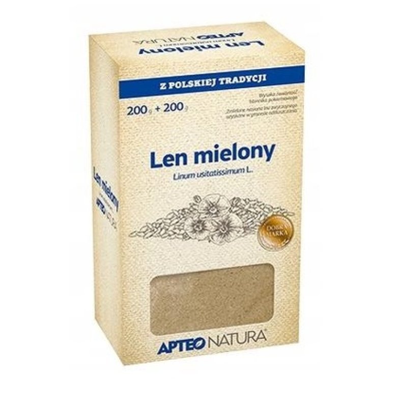 Apteo Natura Ground Flax Herbs For Brewing, 200g - Long-Term Validity