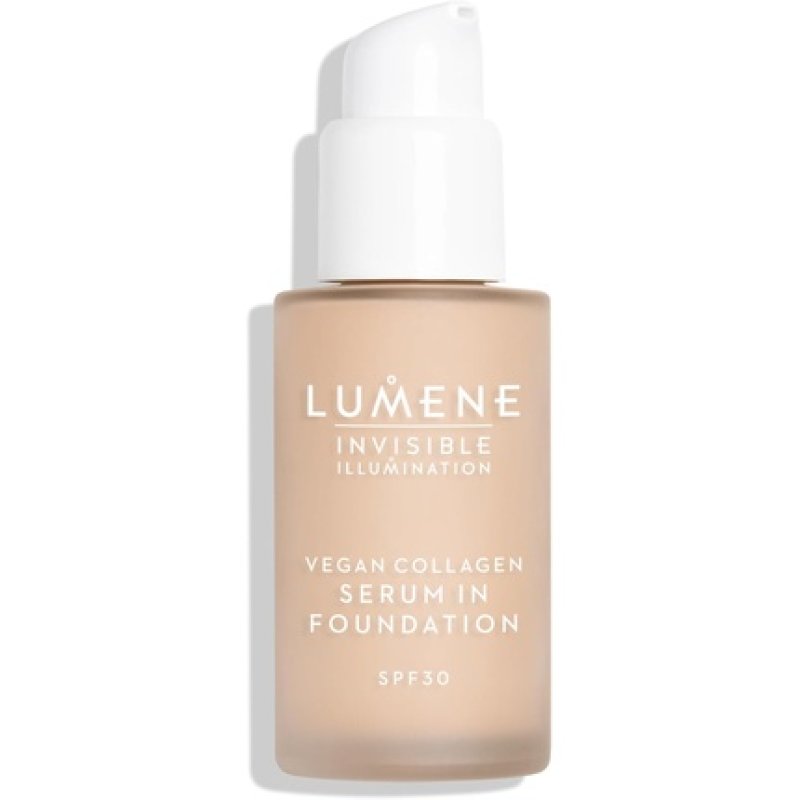 LUMENE Invisible Illumination Tinted Serum Foundation SPF30 with Vegan Collagen Serum & Hyaluronic Acid Shade 1.5 30ml