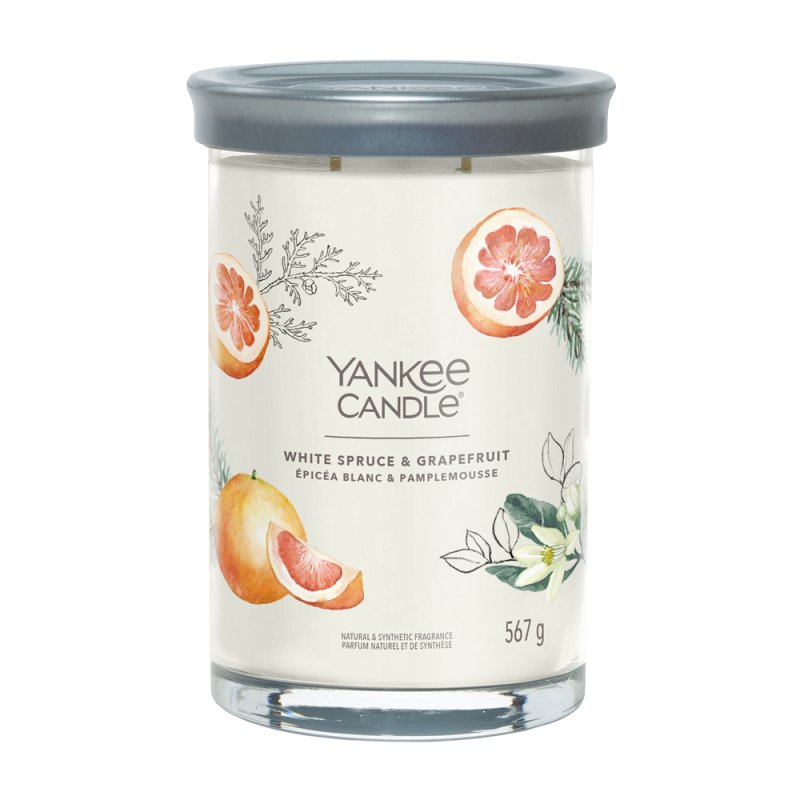 Yankee Candle White Spruce & Grapefruit wax candle Cylinder 1 pc(s)