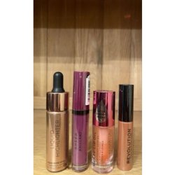 Revolution Glaze Lip Oil Highlighter Rose Gold Lip Cream 102 Sheer Brilliant 145