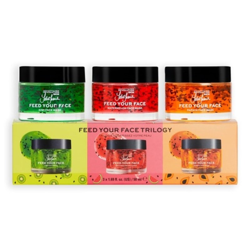 Revolution Skincare X Jake Jamie Fruity Mask Trio Watermelon, Kiwi, and Papaya Face Masks