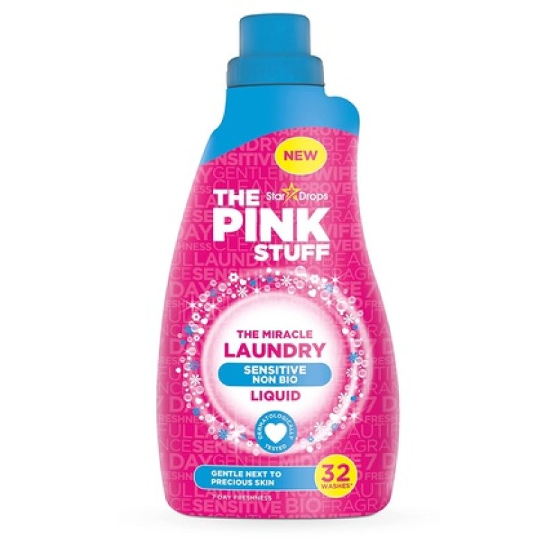 Stardrops The Pink Stuff Sensitive Washing Liquid Without Biology, 960 Ml