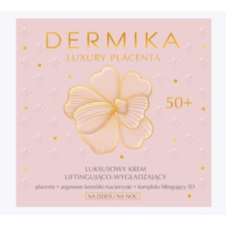 Dermika Luxury Placenta Lifting Smoothing Cream 50 with Argan Tree Stem Cells and Almond