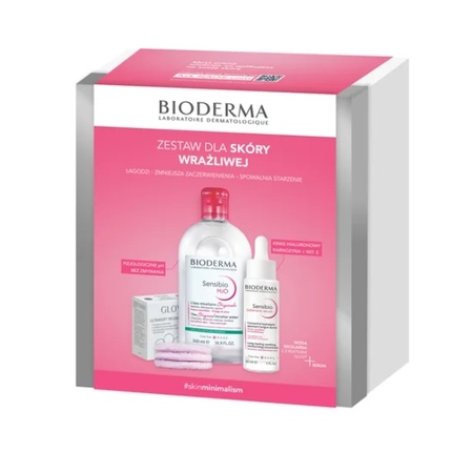 Bioderma Sensibio Christmas Set 2024 - H2o 500 Ml, Defensive Serum 30 Ml, 3 Reusable Glov Pads