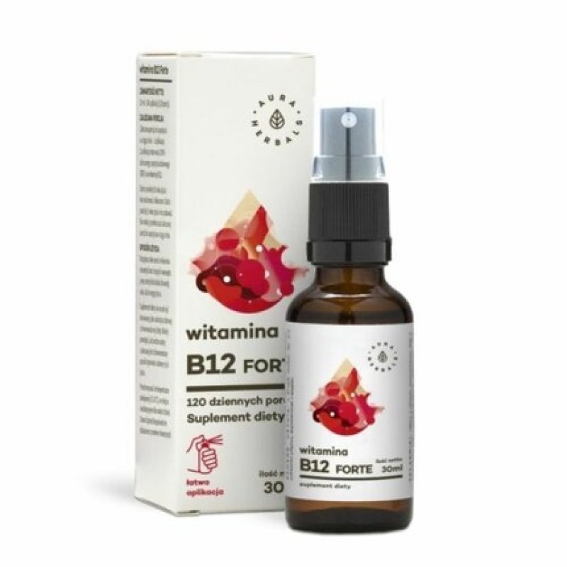 Aura Herbals Vitamin B12 Forte Energy and Mood Boosting Immune System Support Spray 30ml