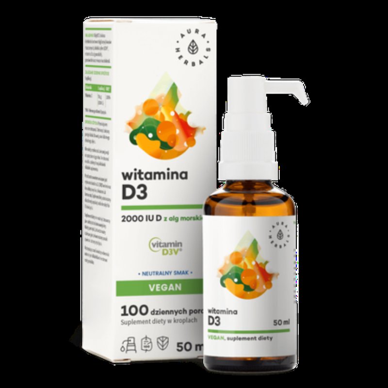 Aura Herbals Vitamin D3 2000IU Vegan 50ml