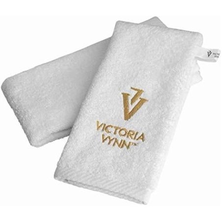 Victoria View White Towel with Gold Embroidered Logo