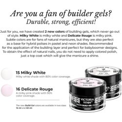 Victoria Vynn Build Gel UV/LED Gel Builder Nails Building Extension No. 15 Milky White 50ml