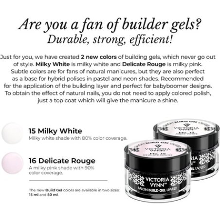 Victoria Vynn Build Gel UV/LED Gel Builder Nails Building Extension No. 15 Milky White 50ml