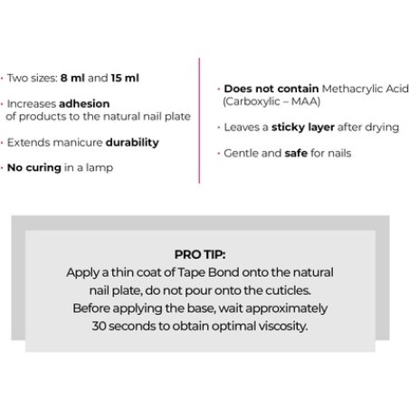 Victoria Vynn Gel Polish TAPE BOND Soak Off Manicure Nail Primer for Perfect Adhesion 15ml