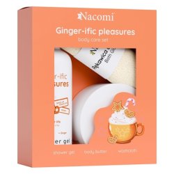 Nacomi Body Care Ginger Set - Shower Gel 300ml, Body Butter 100ml, Bath Glove