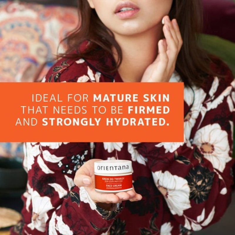 Orientana Ashwagandha Face Cream Indian Ginseng Natural Vegan Anti-Aging Moisturizer for Mature Sensitive Skin 40g