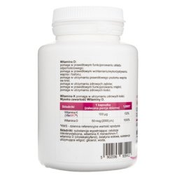 Aliness Vitamin K2 MK-7 100mcg from Natto D3 60 Capsules