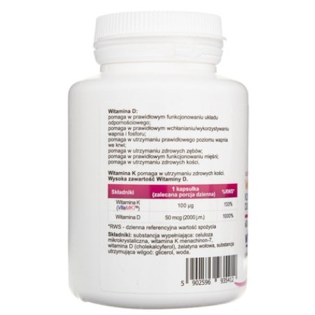 Aliness Vitamin K2 MK-7 100mcg from Natto D3 60 Capsules