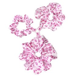 Barbie GLOV Hair Scrunchies for Girls Satin Hair Bands Set of 3 Pink Panther