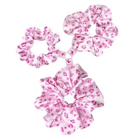 Barbie GLOV Hair Scrunchies for Girls Satin Hair Bands Set of 3 Pink Panther
