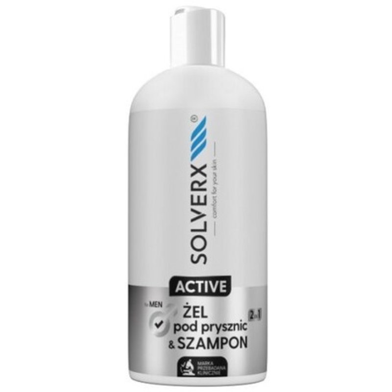 Active Shower Gel and Shampoo 2-in-1 for Men 400ml SOLVERX