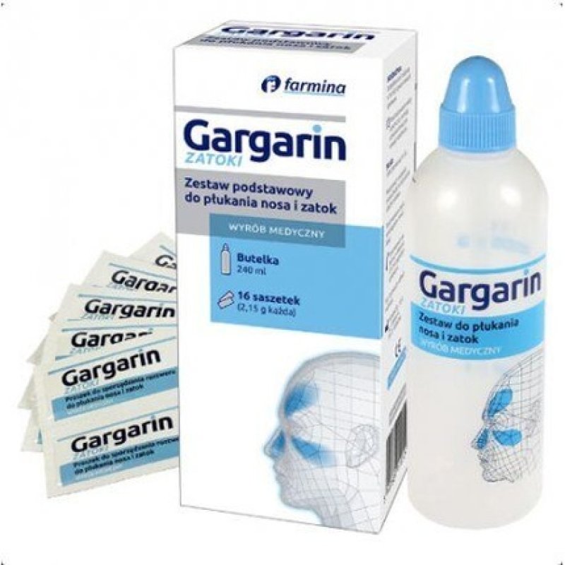 Gargarin Sinus Flushing Set Basic Kit with Bottle and 16 Bags