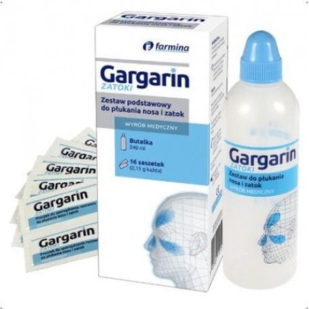 Gargarin Sinus Flushing Set Basic Kit with Bottle and 16 Bags