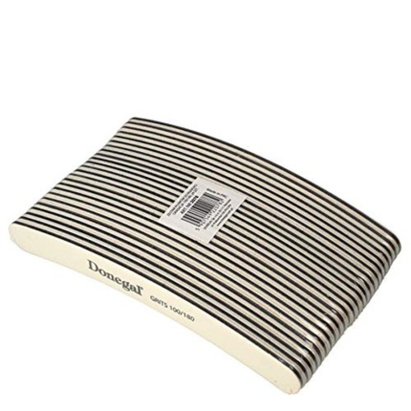 Donegal Curved Zebra Nail File 100/180 Grit Files Acrylic Gel Tips