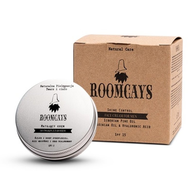 Roomcays Men's Face Cream 60ml with Hyaluronic Acid - Mattifying Moisturizer for Face and Beard - Skincare for