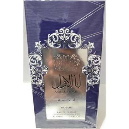 Ana Al Awwal Nusuk Eau de Parfum Spray for Man Unisex 100ml 3.4 fl.oz Delicious Fragrance Blue