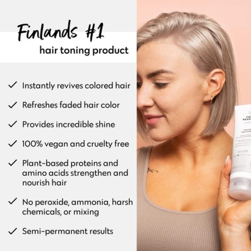 FOUR REASONS Color Mask Silver Toning Treatment Color Depositing Conditioner Tone & Enhance Color-Treated Hair Semi