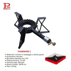 Project 03 Three Legs Burner 170mm 7.5kw Art. Powerfire 3 Pz1