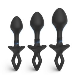 Flexicore Anal Plug Set Black 3 Pieces