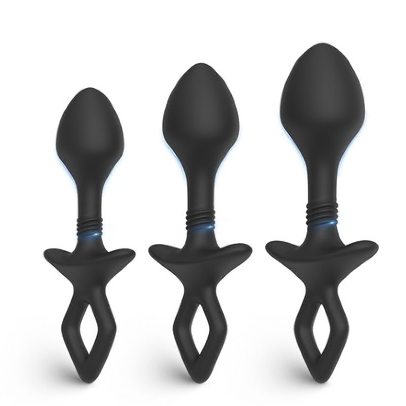 Flexicore Anal Plug Set Black 3 Pieces