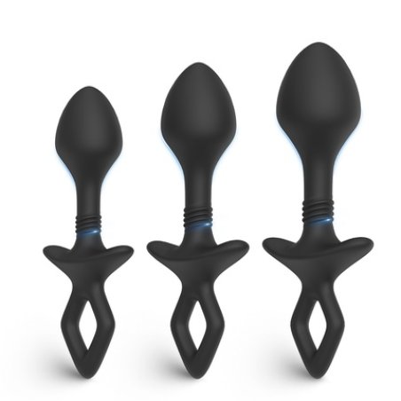 Flexicore Anal Plug Set Black 3 Pieces