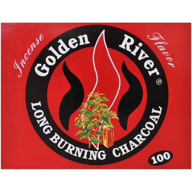 Golden River Charcoal Narghile Hookah Shisha Charcoal Incense Sticks 100