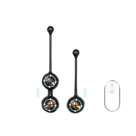 S-Hande Gem-Rtc Vibrating Geisha Balls For Pelvic Floor Muscle Exercises Remote Controlled Black