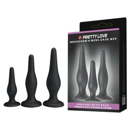Pretty Love Beginner's Mini Anal Kit - Anal Plugs 85mm, 115mm, 130mm