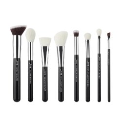 Jessup 8pcs Black/Silver Mix Hair Brush Set