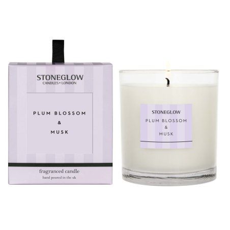 Stoneglow 6817O wax candle Cylinder Musk, Plum blossom Transparent, White 1 pc(s)