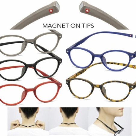 Montana Reading Glasses Magnetic Temples MR61 Halter Neck Strengths 1.0 to 3.5 Dpt