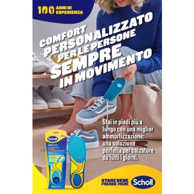 Scholl GelActiv Insoles Casual Shoes and Sneakers with Memory Foam and GelWave Shock Absorbing Technology Size S