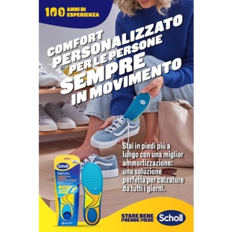 Scholl GelActiv Insoles Casual Shoes and Sneakers with Memory Foam and GelWave Shock Absorbing Technology Size S