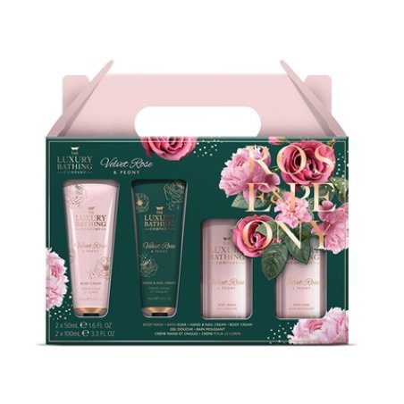Grace Cole Gift Set Of Moisturizing Body Care Rose Peony - 4 Pieces