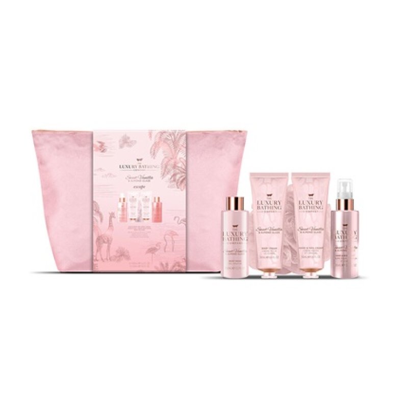 Body Care Gift Set in a Cosmetic Bag Vanilla & Sandalwood 5 Pieces