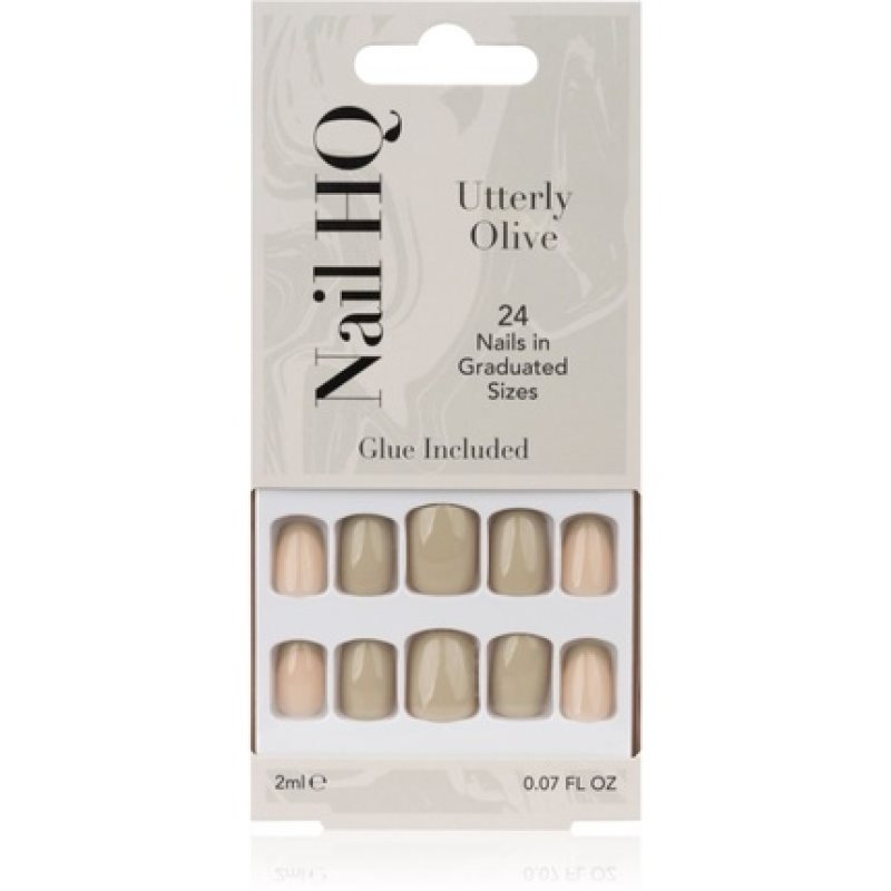 Nail HQ Square False Nails Utterly Olive 24 pcs