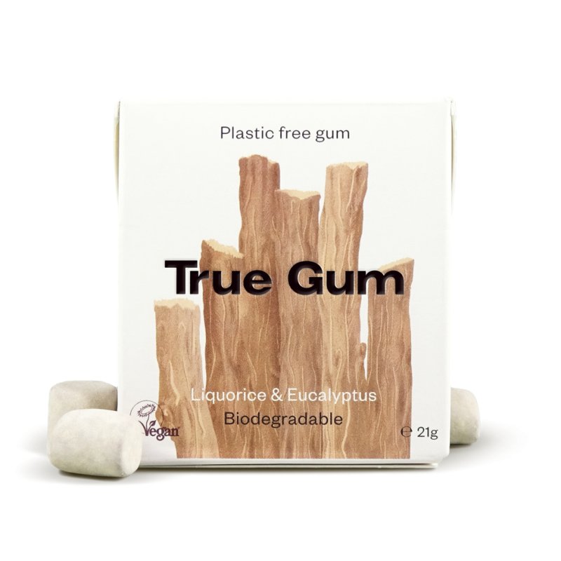 Set Of 10 True Gum - Liquorice & Eucalyptus, 20 G Pack / Chewing Gum With