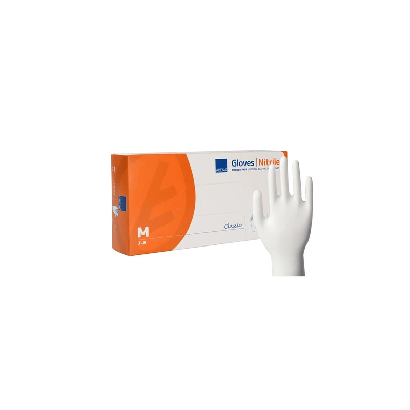 Abena Nitrile Gloves Classic Medium White