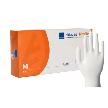 Abena Nitrile Gloves Classic Medium White