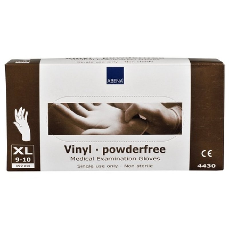 Abena Vinyl Gloves X-Large Powder Free, Transparent