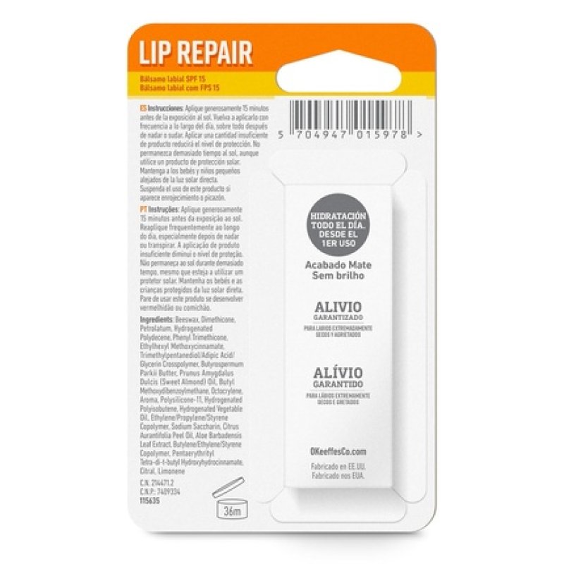 O'Keeffe's Lip Repair SPF 15 Lip Balm for Dry and Chapped Lips