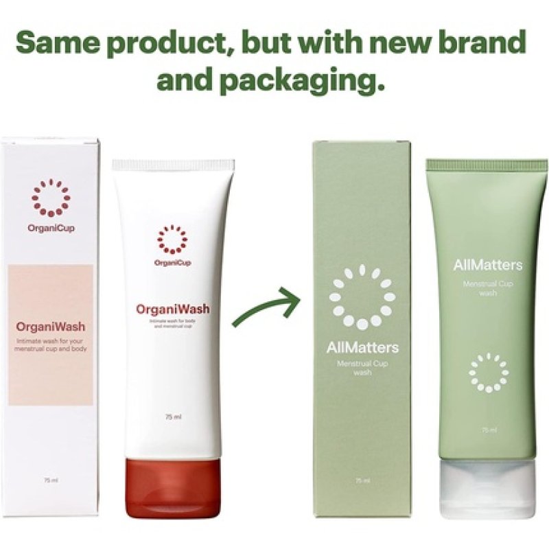 AllMatters Menstrual Cup Wash and Intimate Body Wash 75ml pH-Balanced No Perfume No Allergens