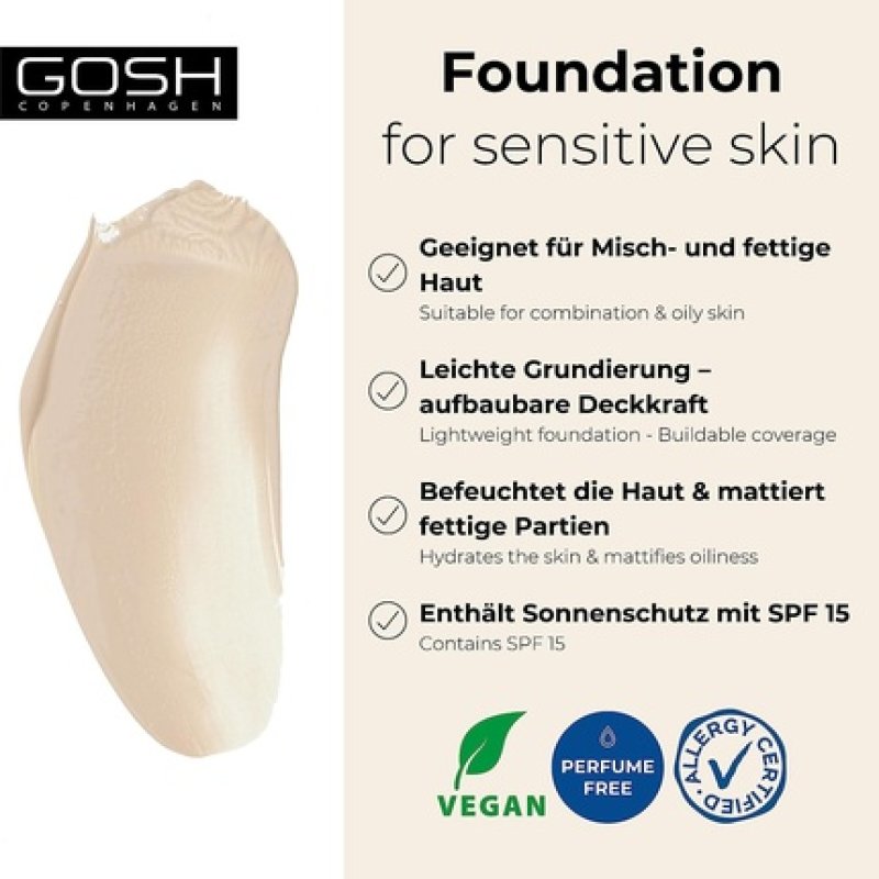 GOSH - Hydramatt Foundation Very Light 002Y -  30 ml